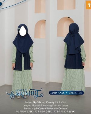 Jasmeen Gamis Anak Green Tint