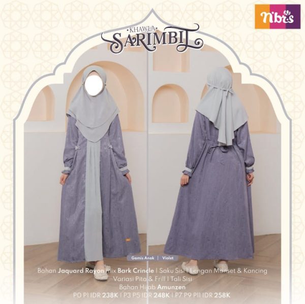 Khawla Gamis Anak Violet