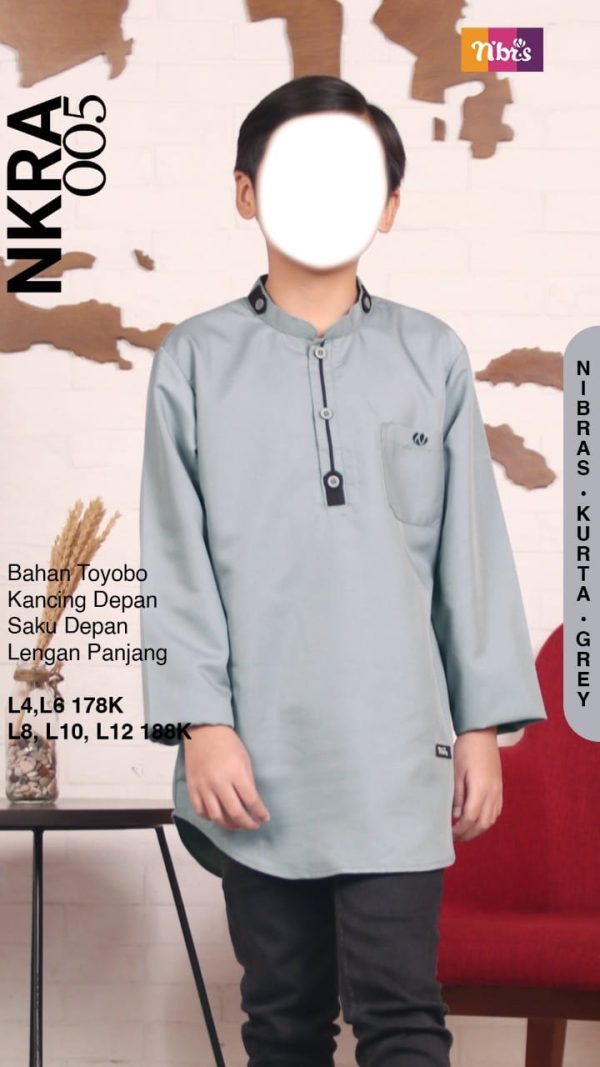 Koko Anak Nibras NKRA 005 Grey