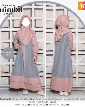 Basma Gamis Anak Grey Blue