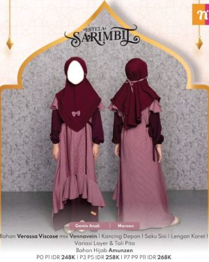 Estela Gamis Anak Maroon