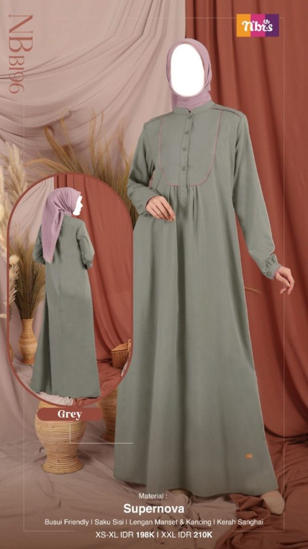 Gamis Nibras NB B196 Grey