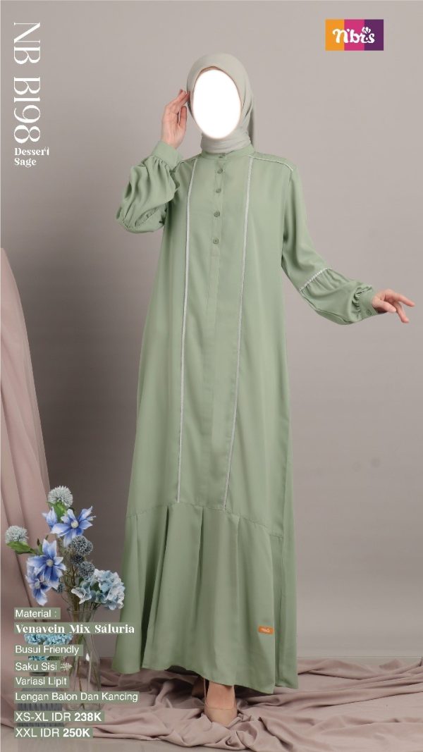 Gamis Nibras NB B198 Dessert Sage