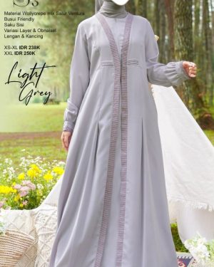 Gamis Nibras NS 083 Light Grey