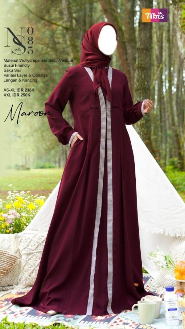 Gamis Nibras NS 083 Maroon