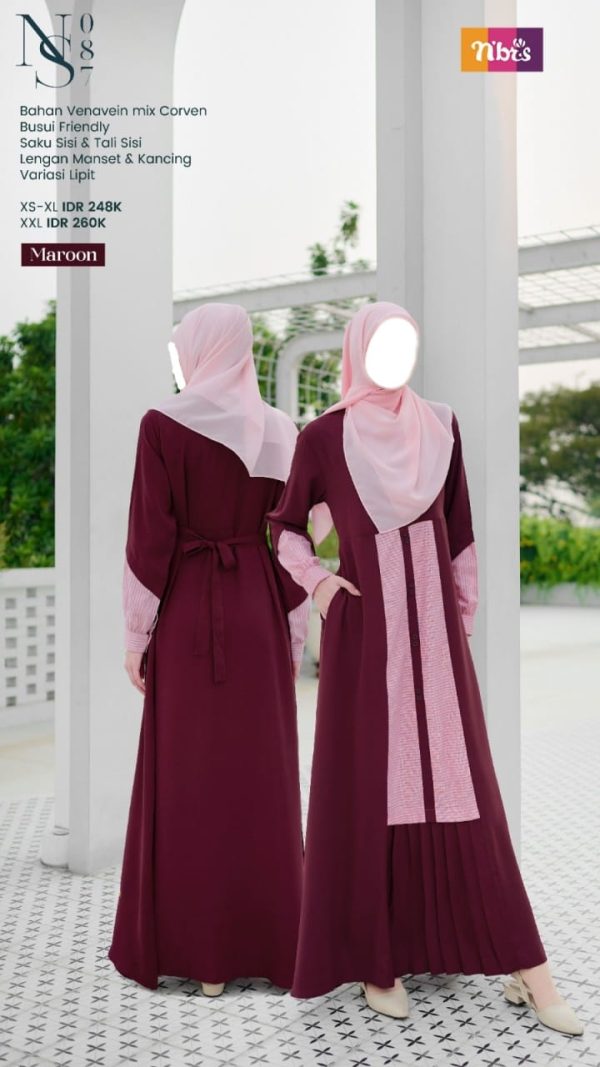 Gamis Nibras NS 087 Maroon