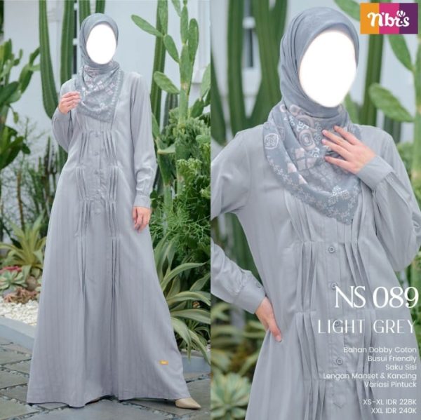 Gamis Nibras NS 089 Light Grey