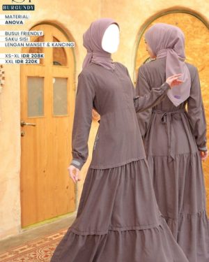 Gamis Nibras NS 091 Burgundy