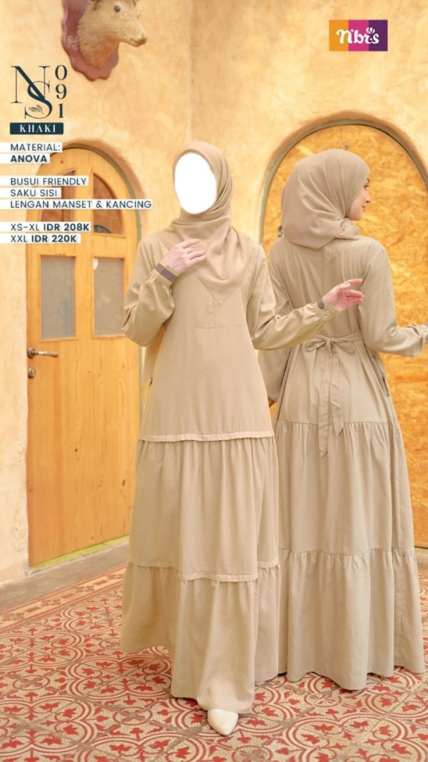 Gamis Nibras NS 091 Khaki