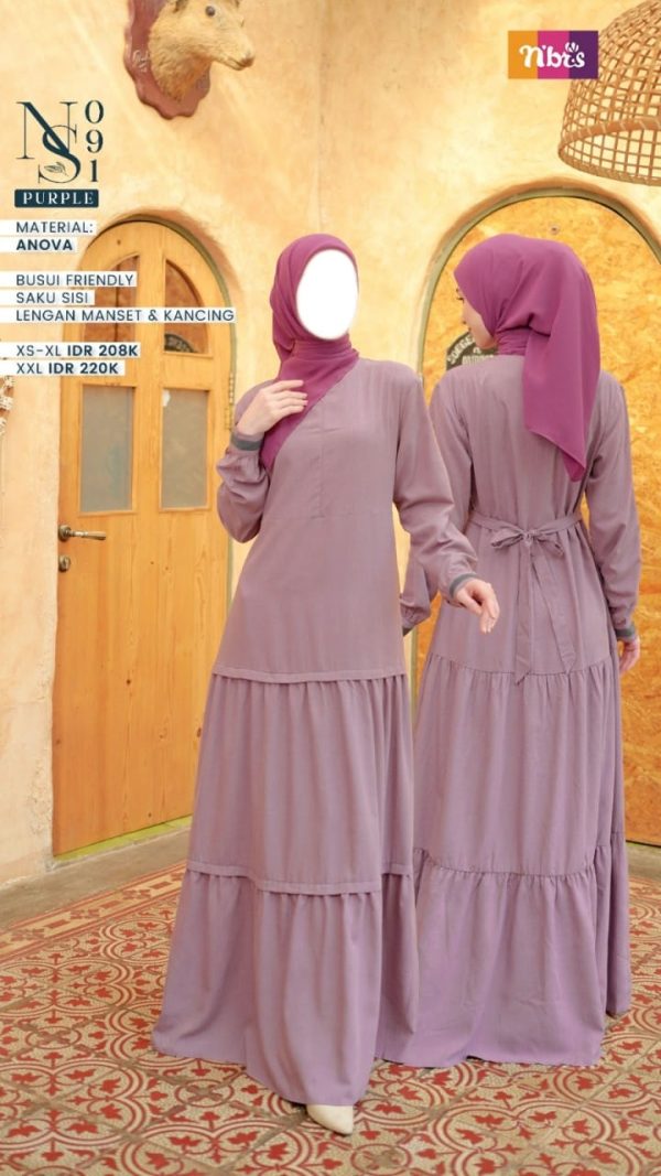 Gamis Nibras NS 091 Purple